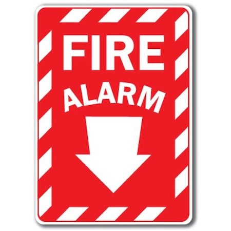 Signmission Safety Sign, 14 in Height, Plastic, 10 in Length, Fire Alarm Arrow MISC-Fire Alarm Arrow